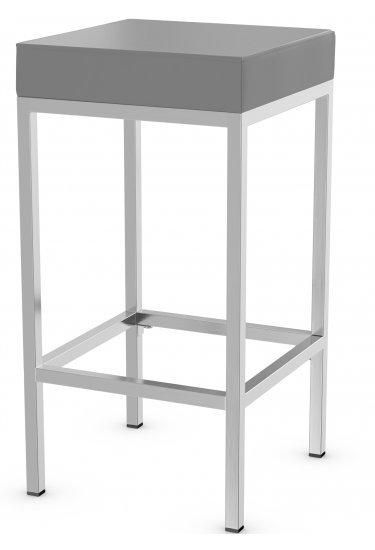netfurniture Fernow Briushed Satin Frame Stool Fixed Height in Grey