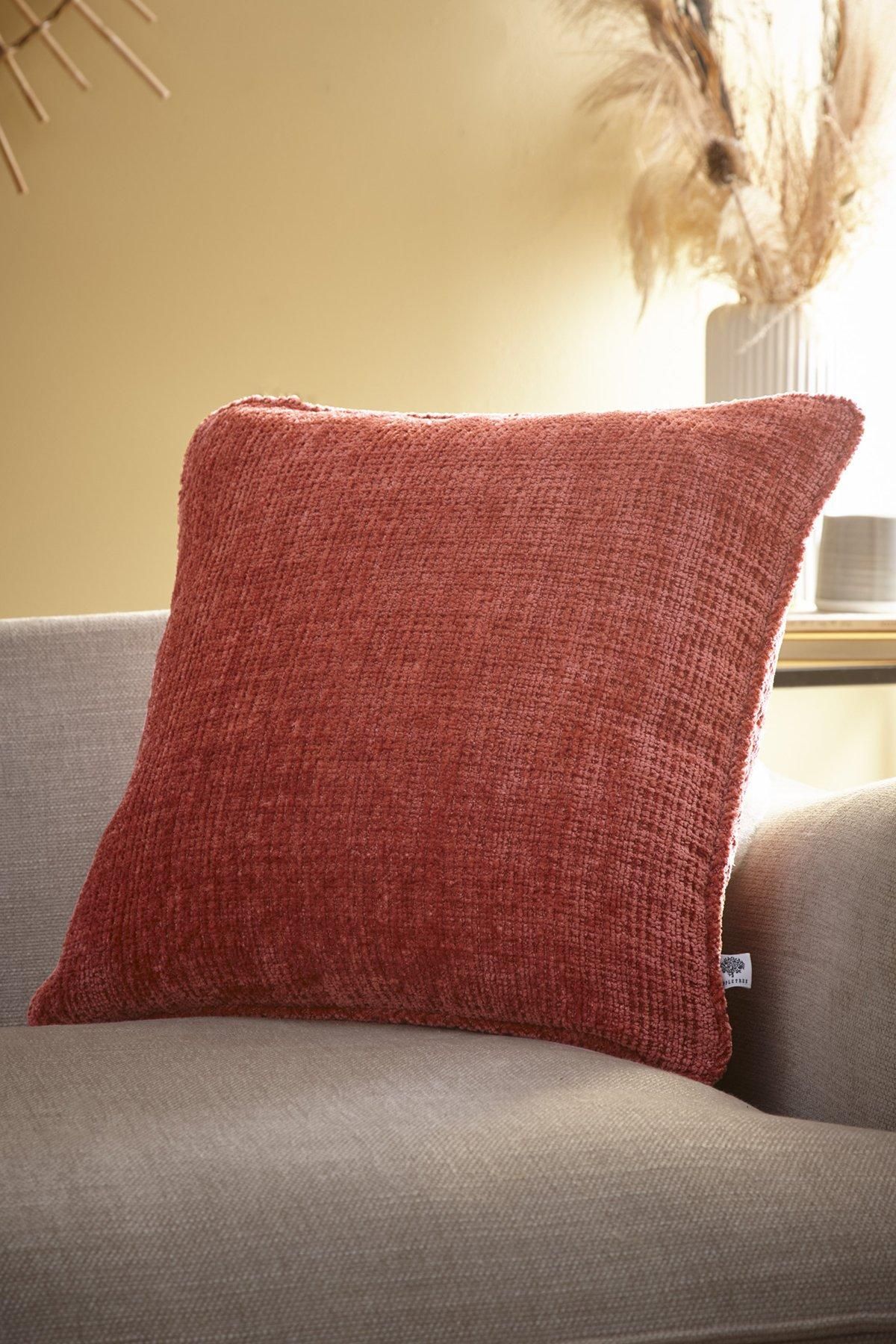 Appletree 'Alba' Textured Chenille Filled Cushion in Terracotta