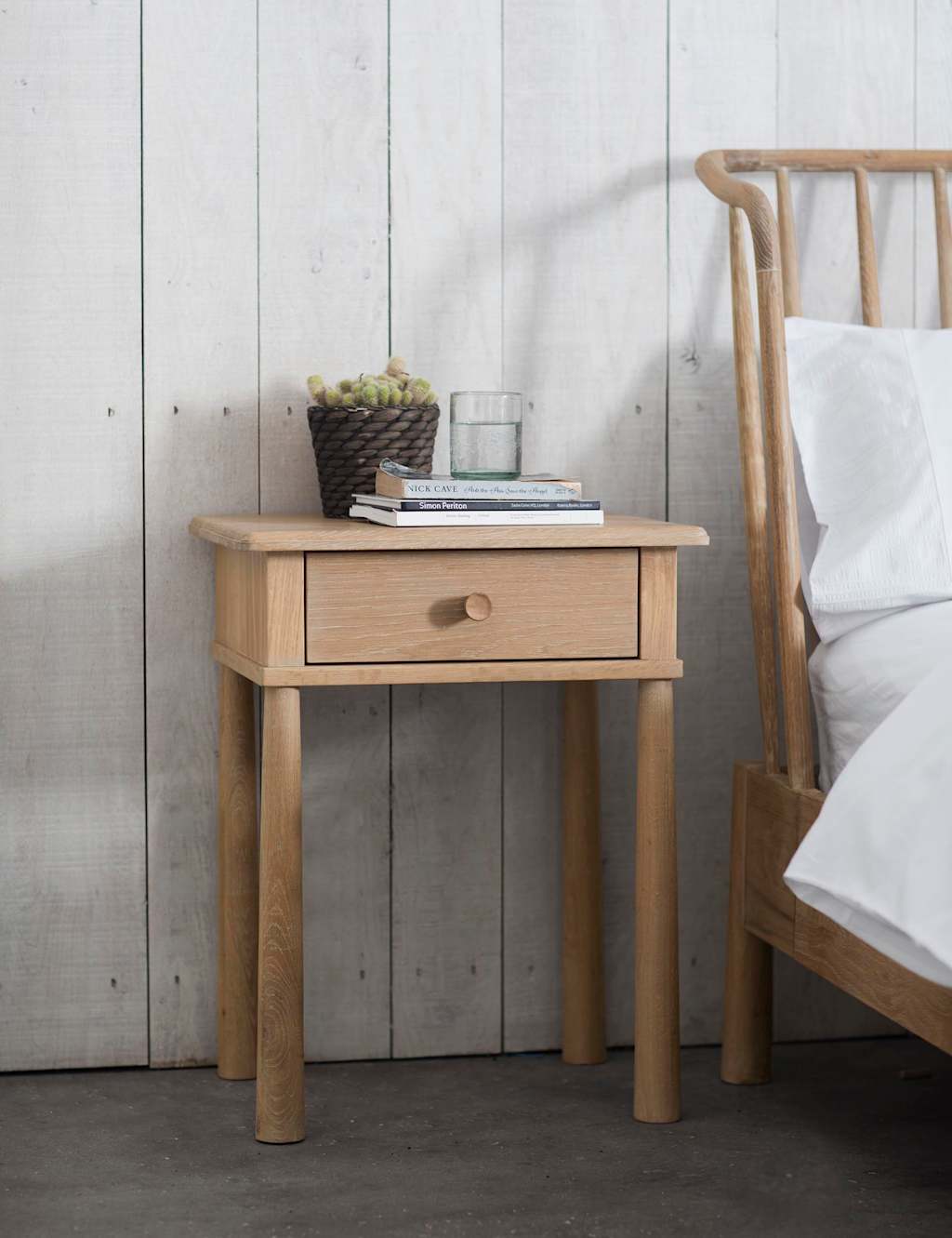 Gallery Direct Wycombe 1 Drawer Bedside Table Brown
