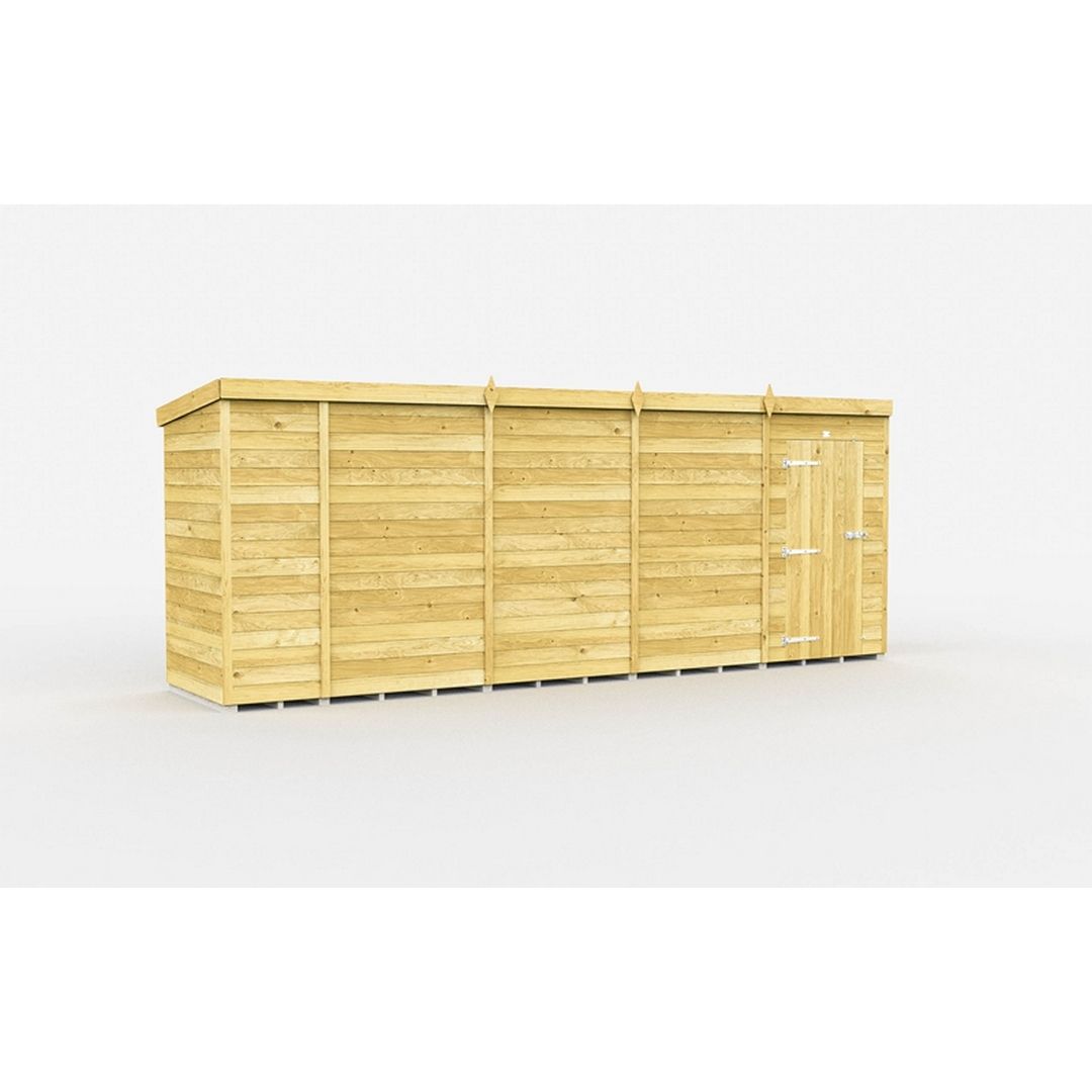 Buttercup Farm 18 x 4 Feet Pent Shed - Single Door W/O Window - L118 x W533 x H201 cm in Brown