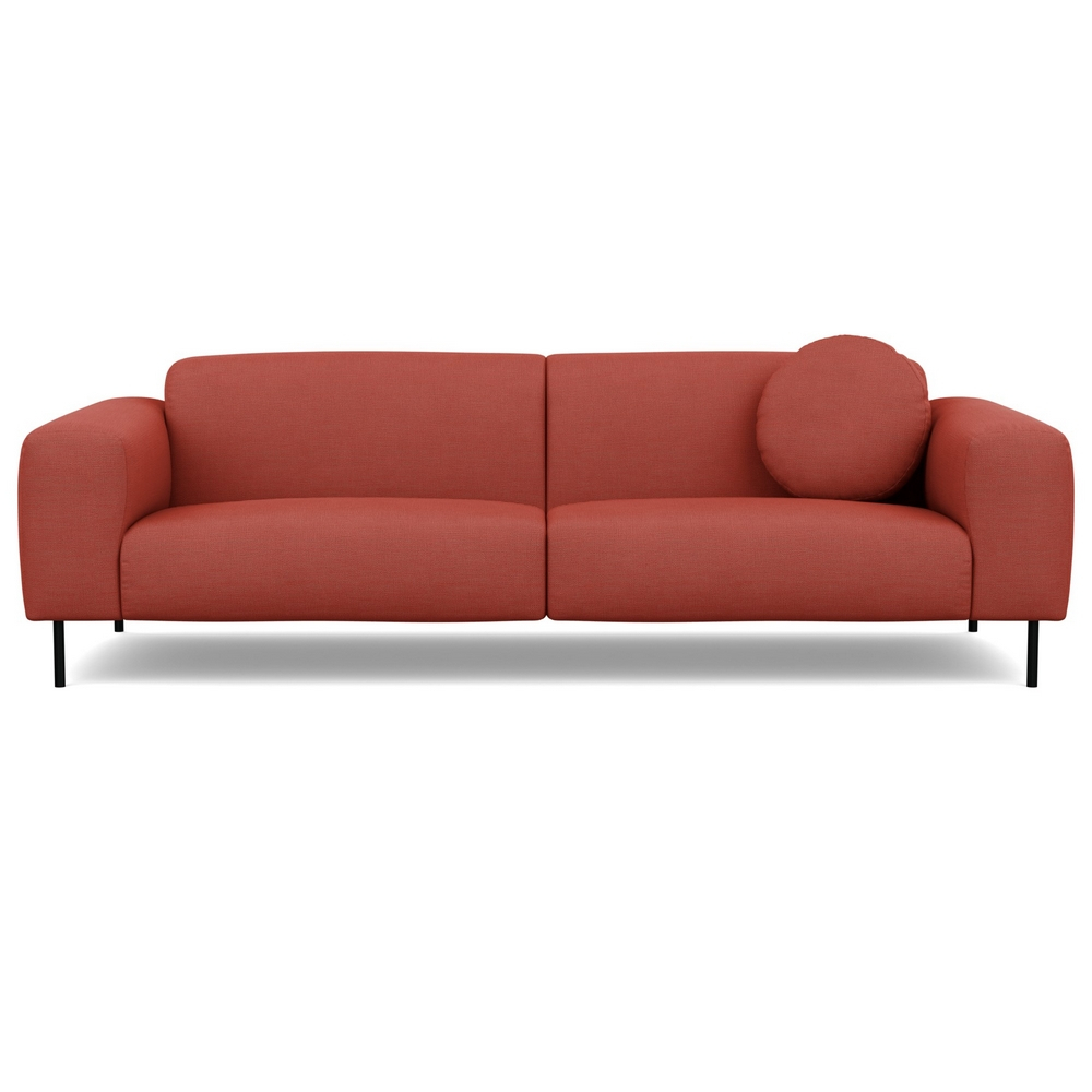 Heal's Luna 4 Seater Sofa Tundra Texture Rust Black Feet