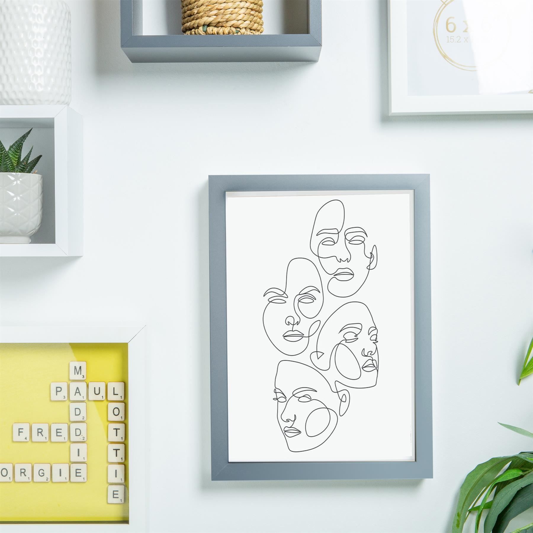Nicola Spring 3D Shadow Box Frames with A5 Mount - A4 (8" x 12") - Grey Mount - Pack of 5 5