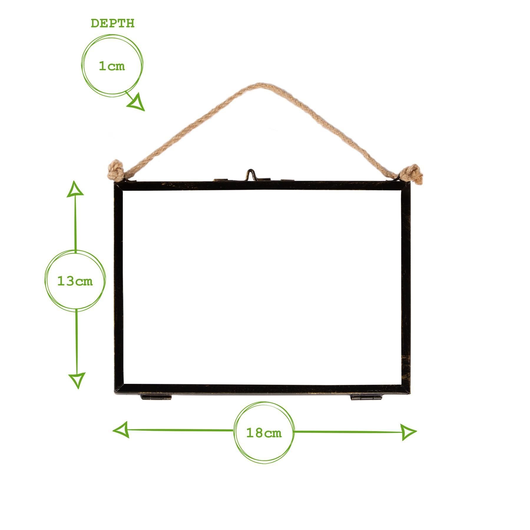 Nicola Spring 2x Hanging Metal Photo Frames - 7" x 5" - Black - Picture Frame Wall Mounted Frame with Rope 3