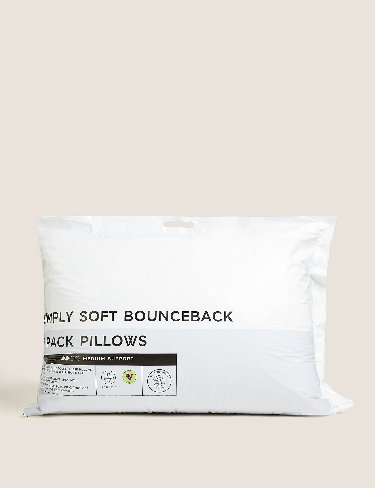 M&S 2 Pack Simply Soft Medium Pillows