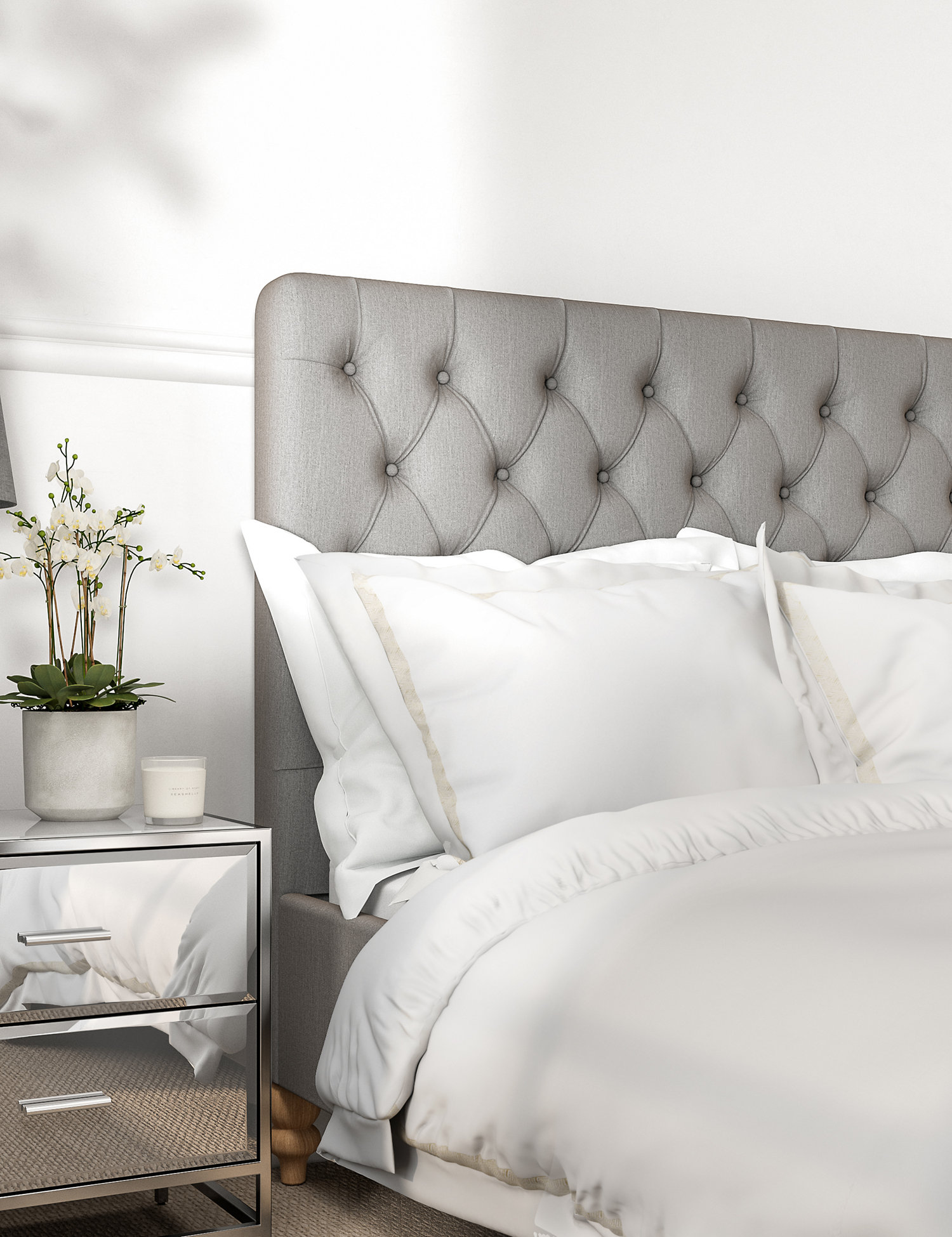 M&S Pure Cotton Embroidered Bedding Set