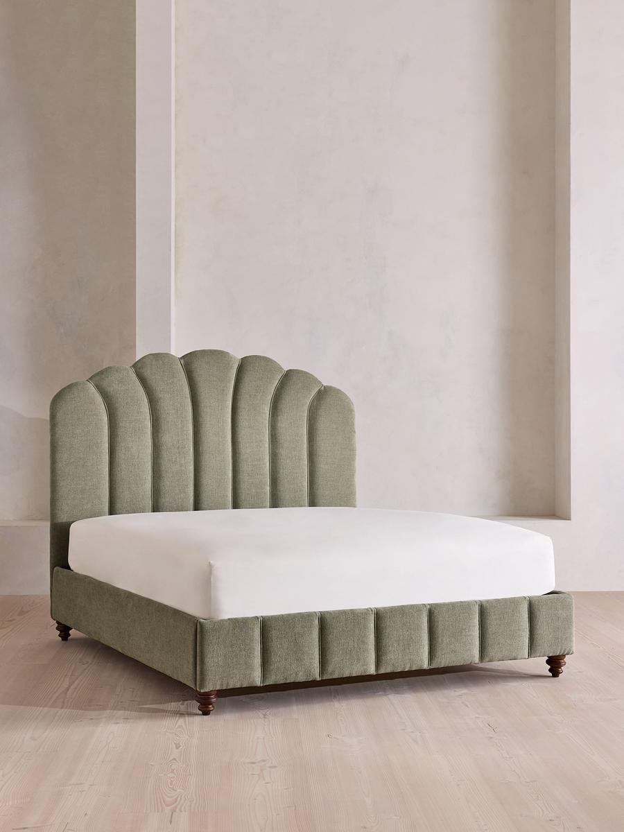 Manette Bed, King, Linen Chenille, Sage