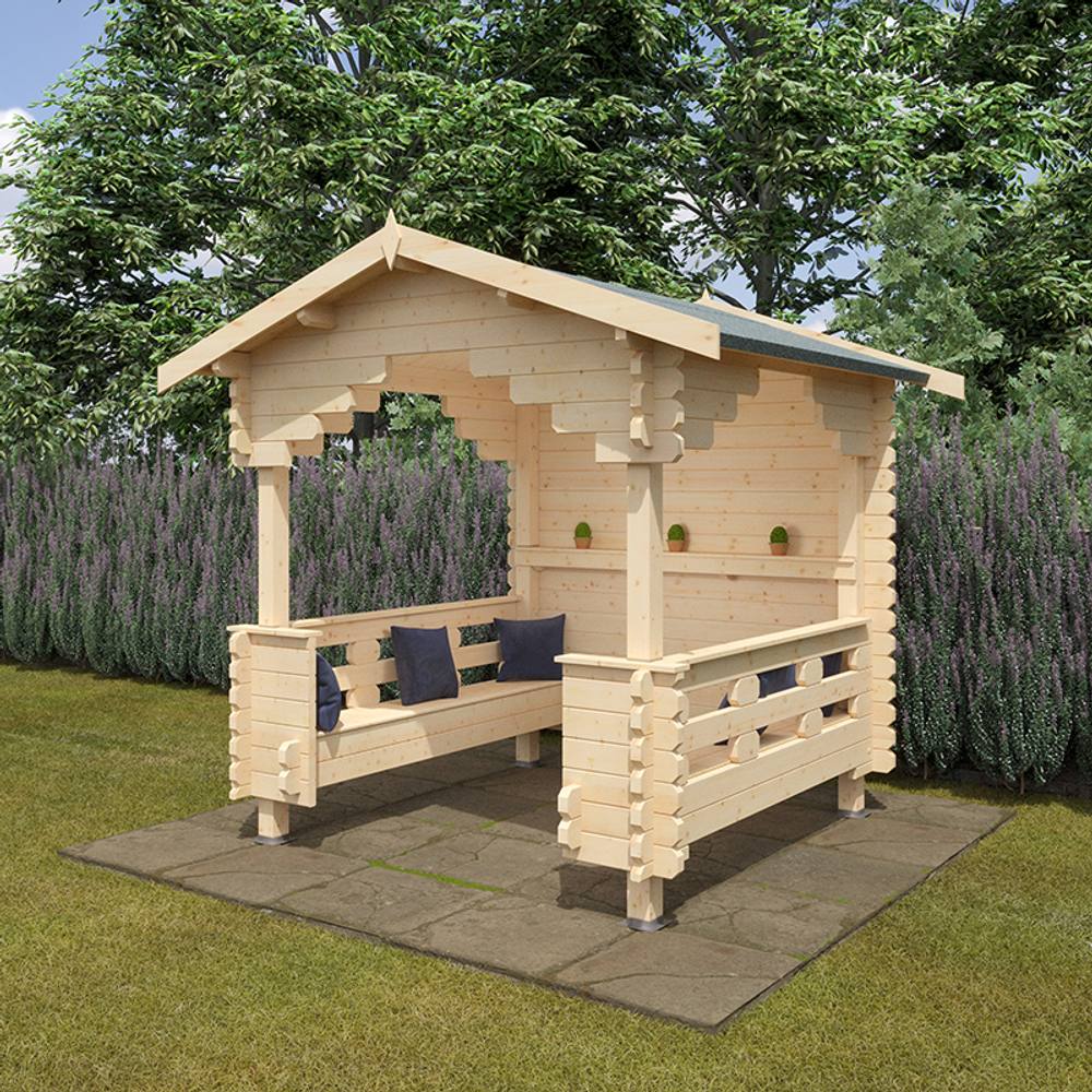 Buttercup Farm The Outdoor Shelter 44mm Cabin - L235 x W235 x H262.3 cm in Natural 5