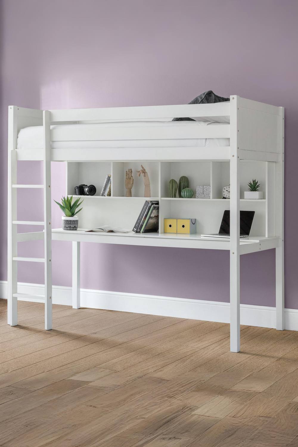 Julian Bowen Titan Highsleeper Loft bed with Desk in White
