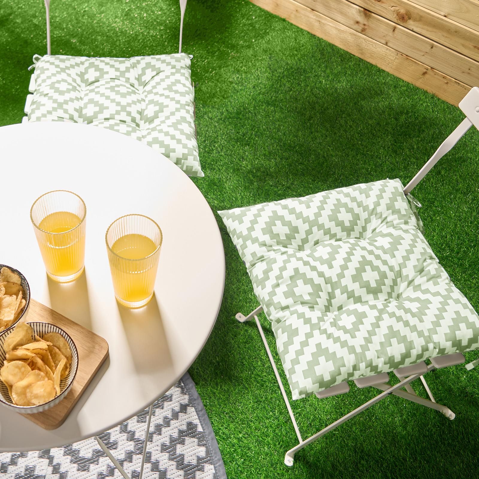 OHS 2 Pack Seat Pads Water Resistant Garden Chairs Cover Outdoor Cushions in Green