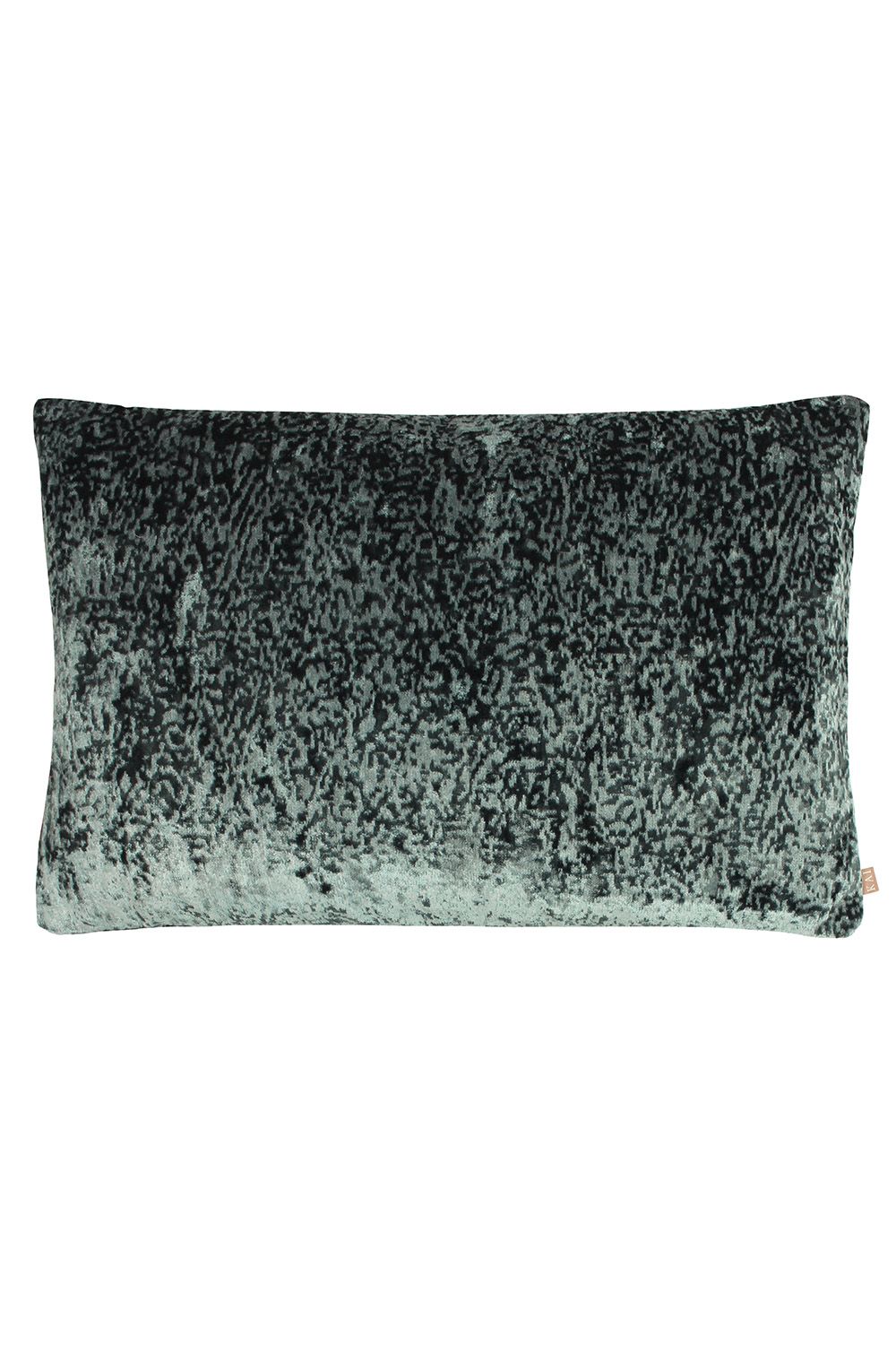 KAI Lynx Velvet Jacquard Cushion in Dark Green