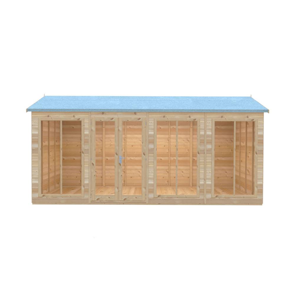 Shires Mayfield 16 x 8 Summerhouse - Wood - L239 x W476 x H229 cm in Light Brown