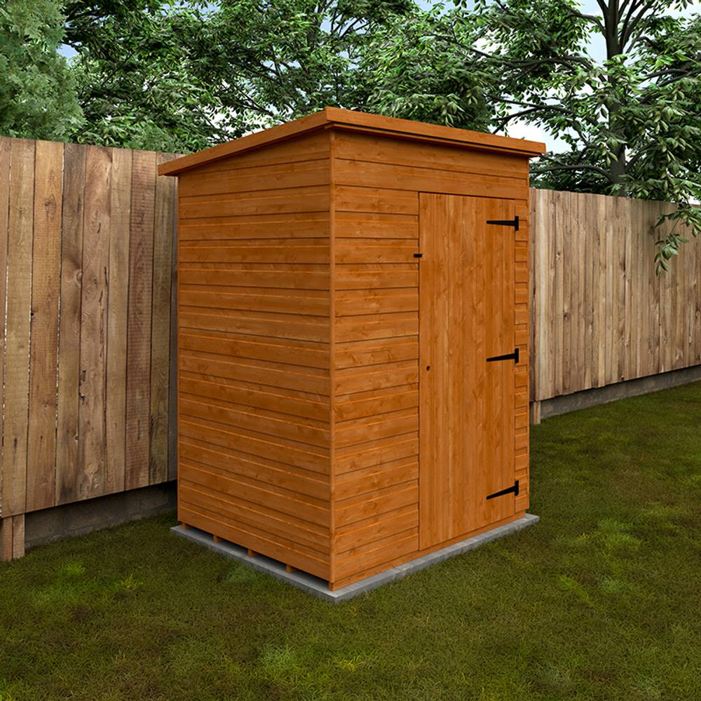 Buttercup Farm 5 x 4 Feet Super Pent 12mm Shed - Solid Wood/Softwood/Pine in Burnt Orange 2