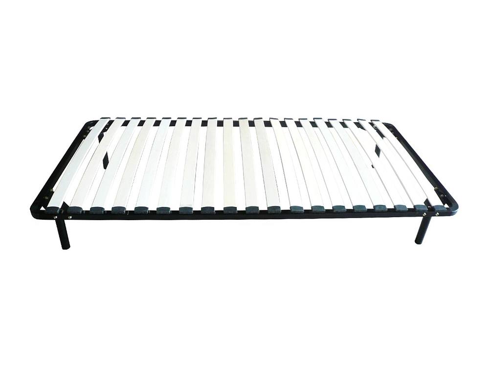 Vente-unique Slatted Bed Frame To Assemble - 90 X 190 Cm - 19 Slats - With Legs in Black