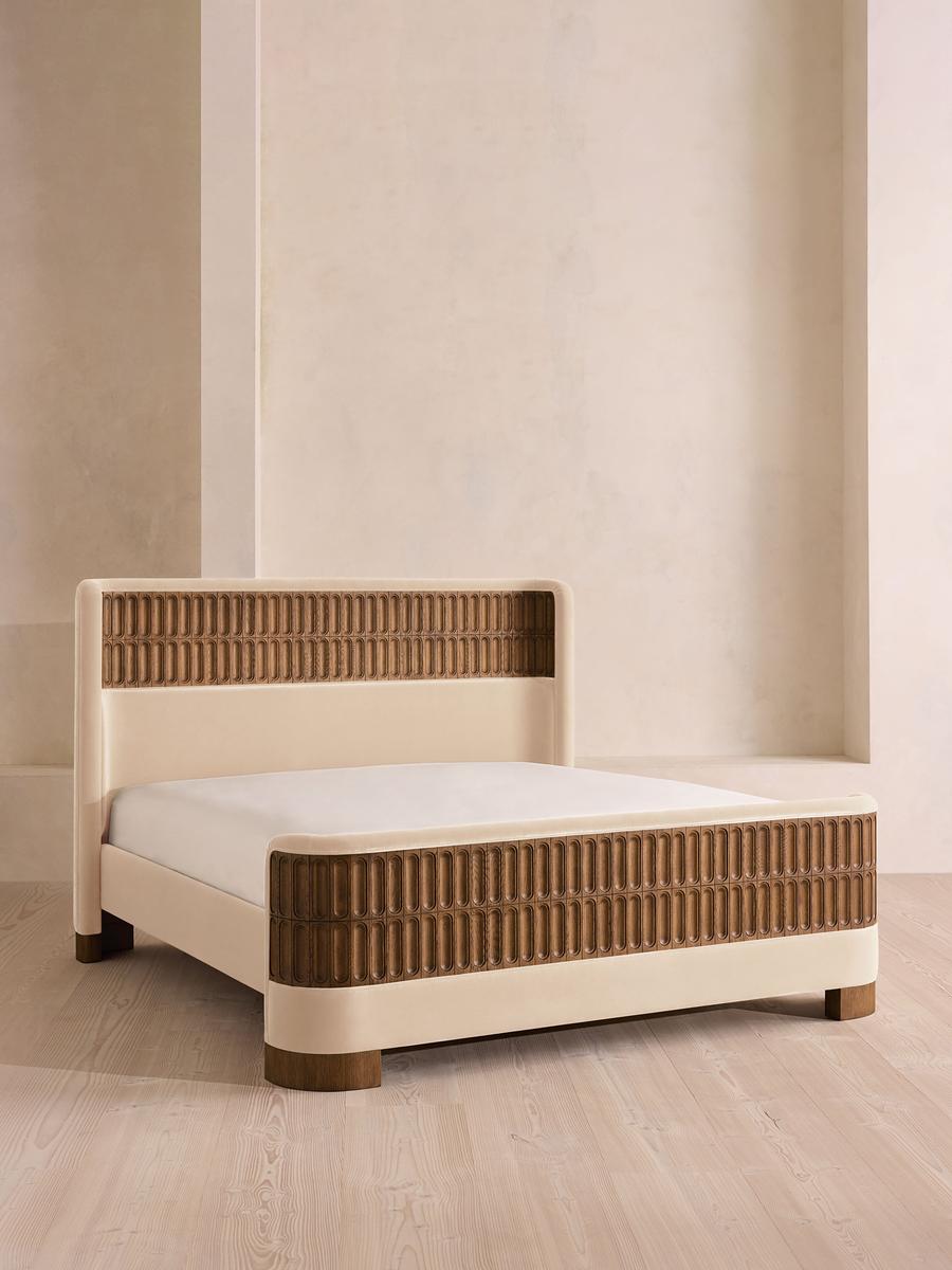 Devon Bed, Super king, Velvet, Porcelain