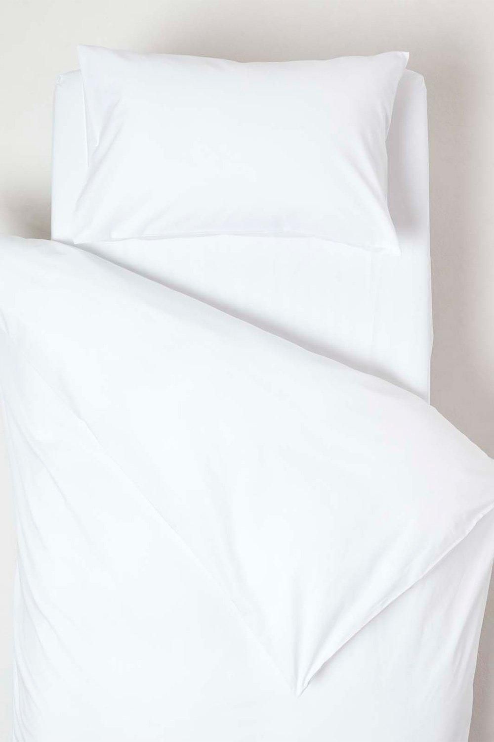 Homescapes Cotton Cot Bed Duvet Cover Set 200 Thread Count in White