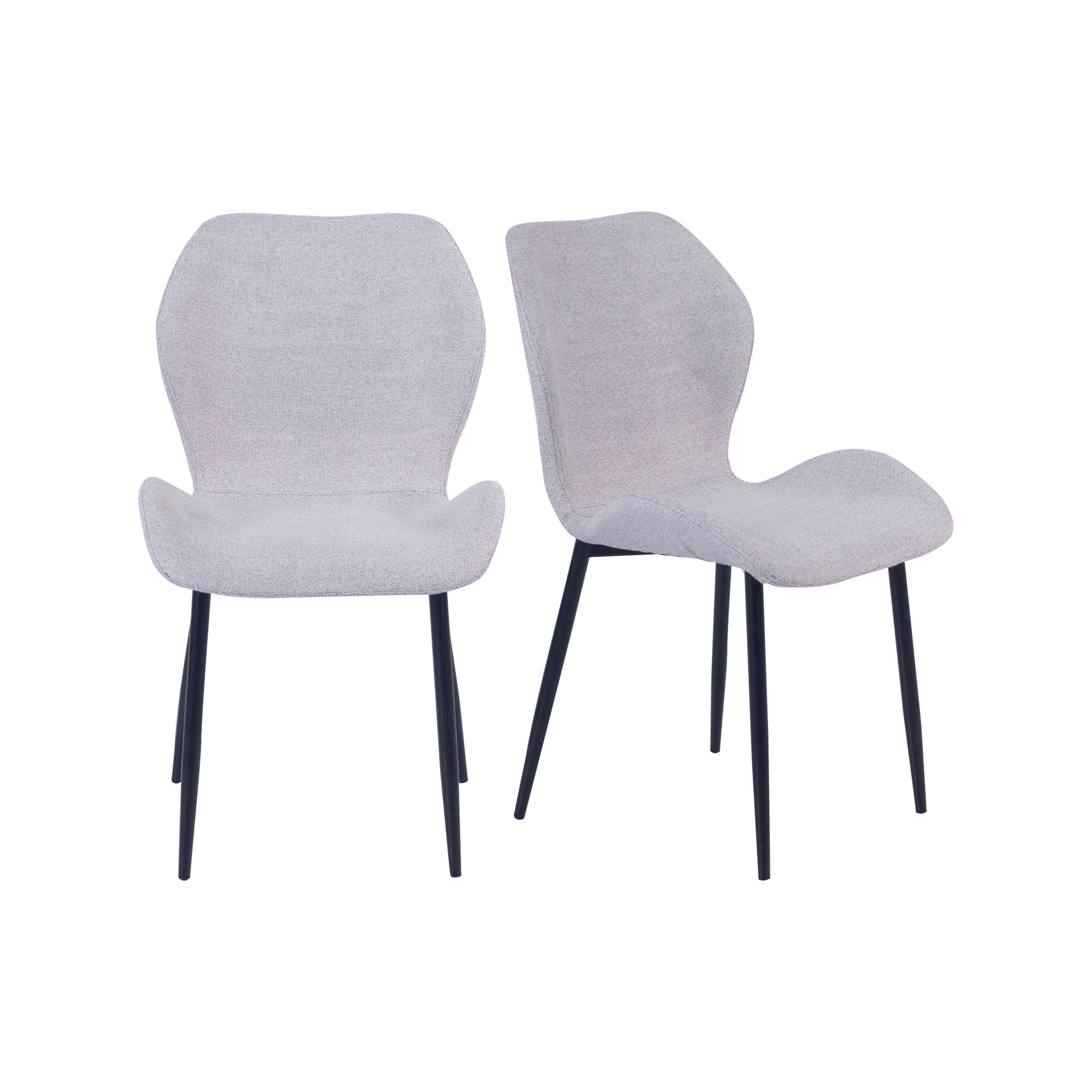 Aren Set of 2 Grey Boucle Dining Chairs Grey