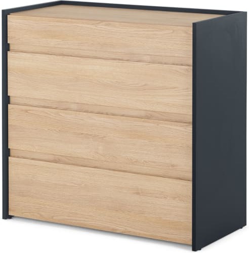 Stu Chest of Drawers, Oak Effect & Ocean Blue