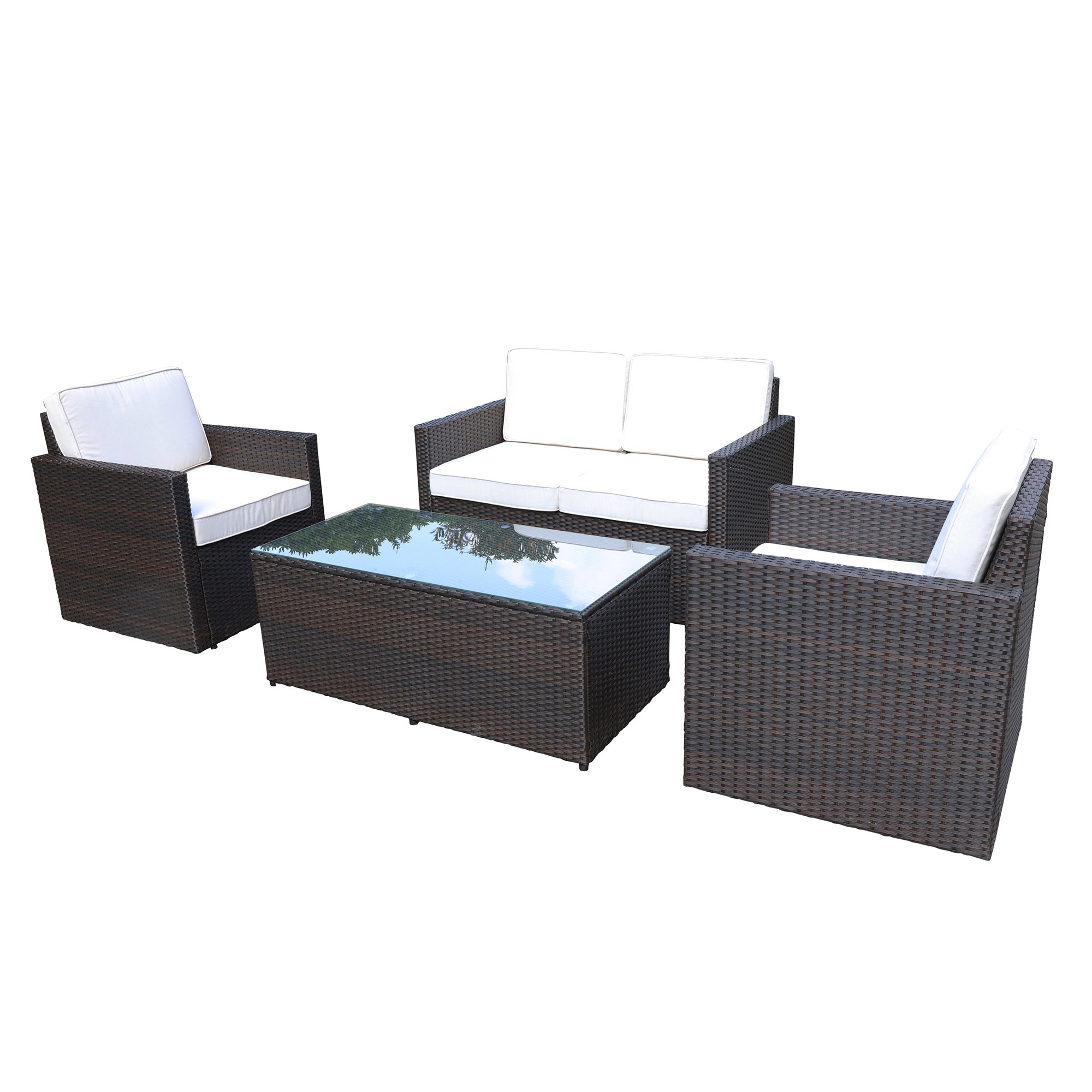 Berlin 4 Seater Outdoor Furniture Set Brown