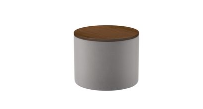 Ringo Storage Drum in Dove Grey Smart Velvet - sofa.com