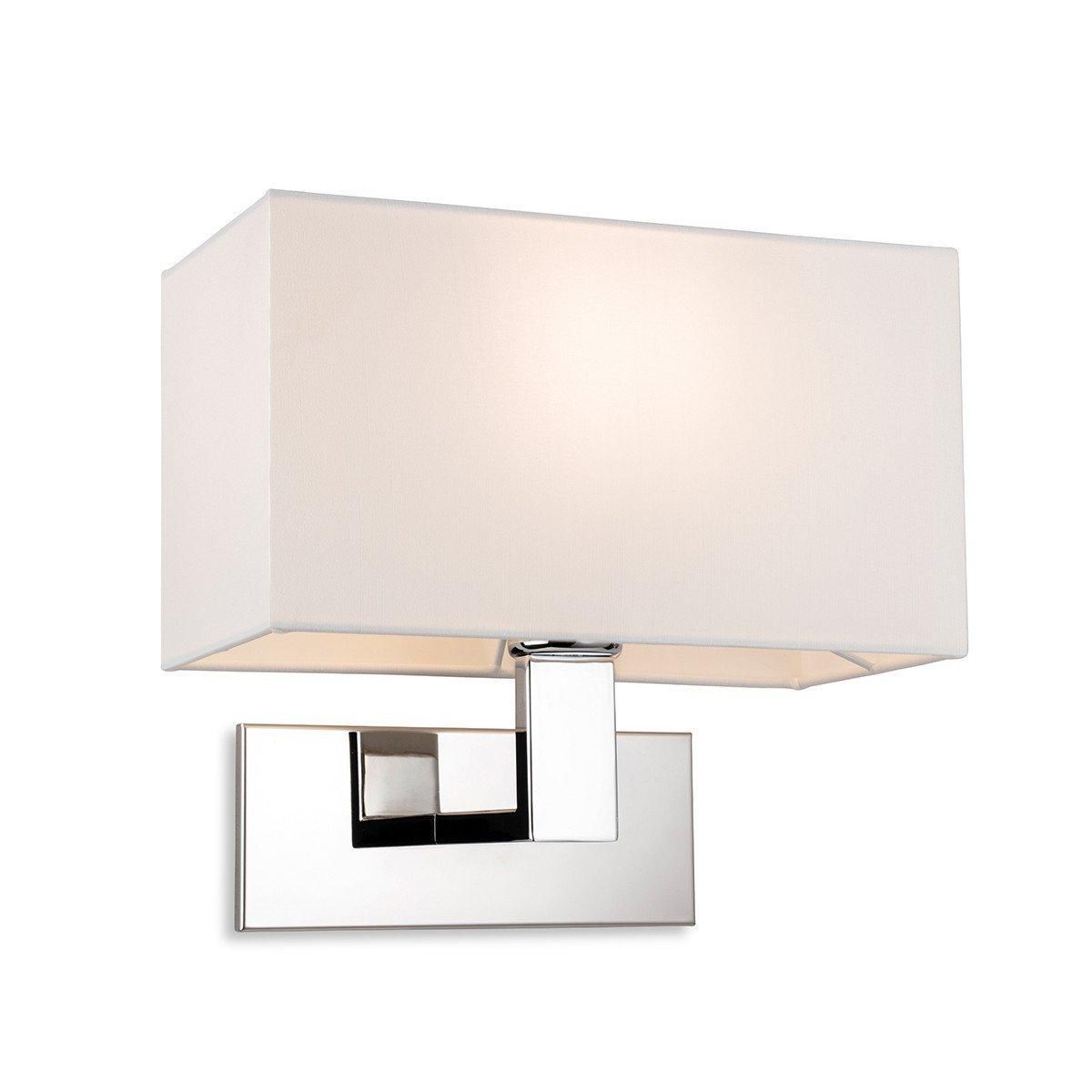 Netlighting Raffles Wall Lamp Chrome with Rectangle Cream Shade in Grey