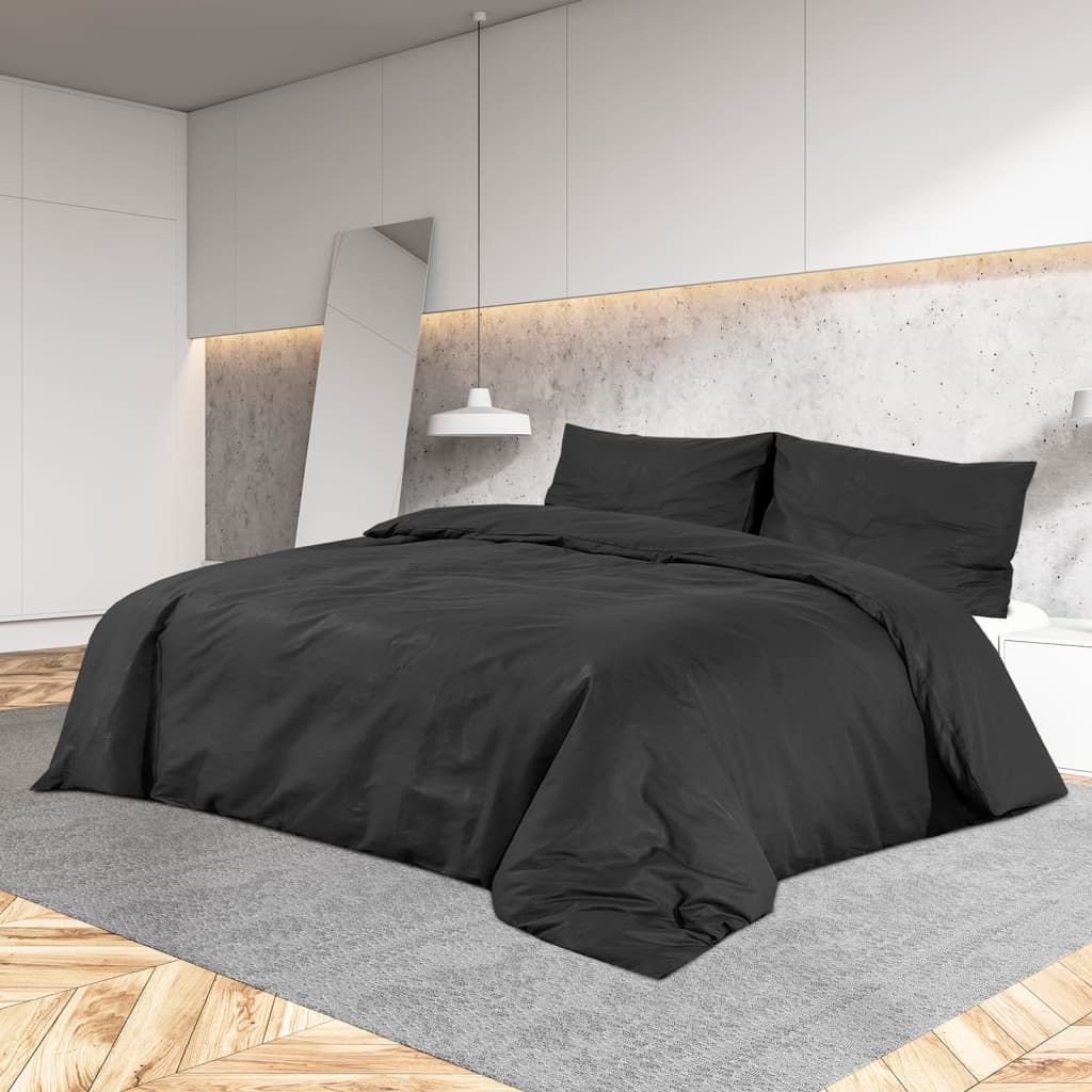 Berkfield Home Duvet Cover Set Black 260x220 cm Cotton