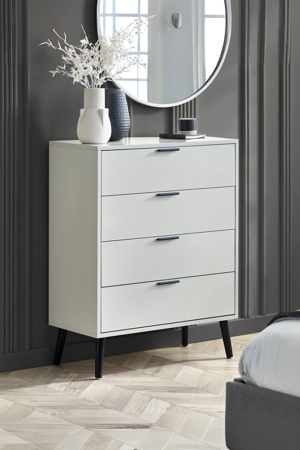Julian Bowen Alba 4 Drawer Chest in Grey