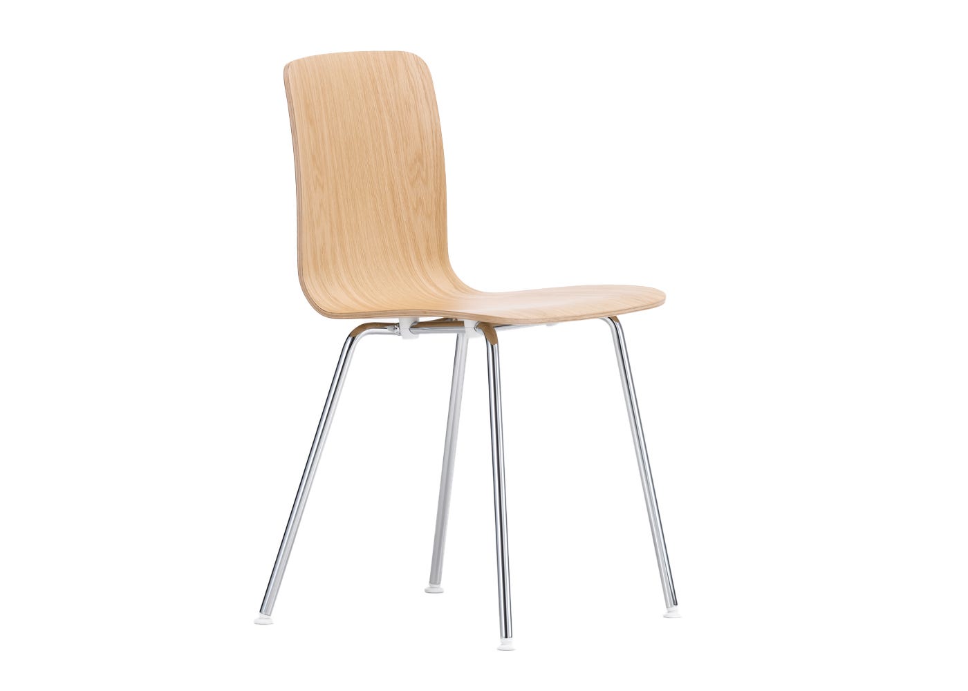 Vitra HAL Ply Tube Chair in Oak with Chrome Base