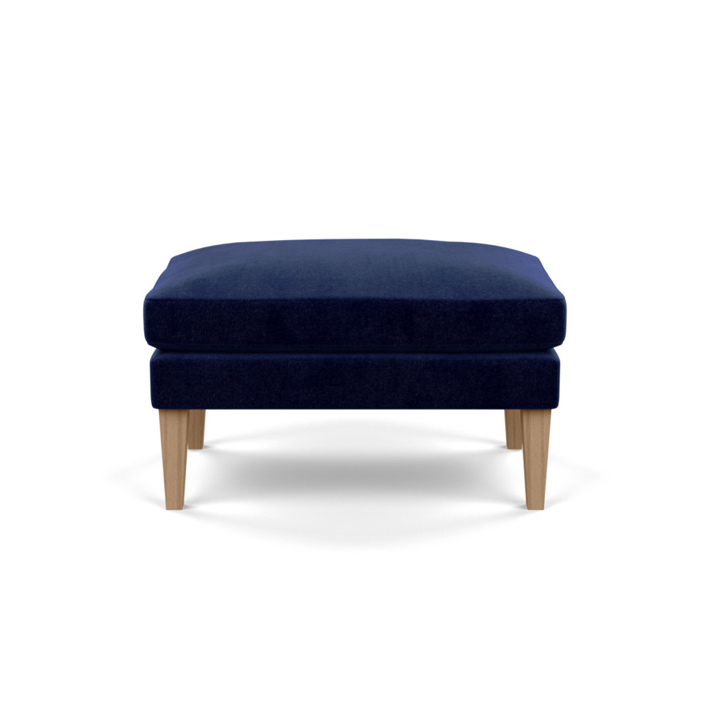 Heal's Wallis Ottoman Smart Luxe Velvet Midnight Tinted Ash Feet