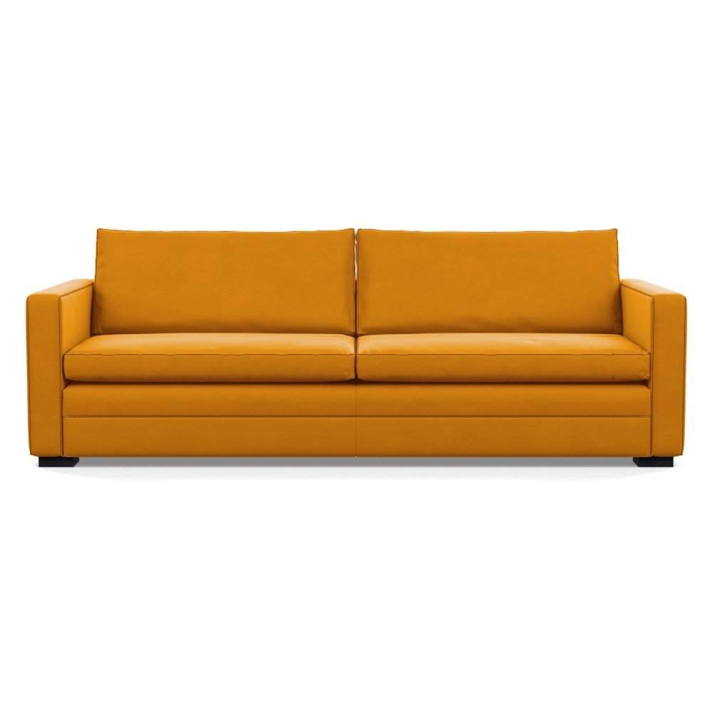 Heal's Palermo 5 Seater Sofa Nobilis Velvet Mustard Black Feet