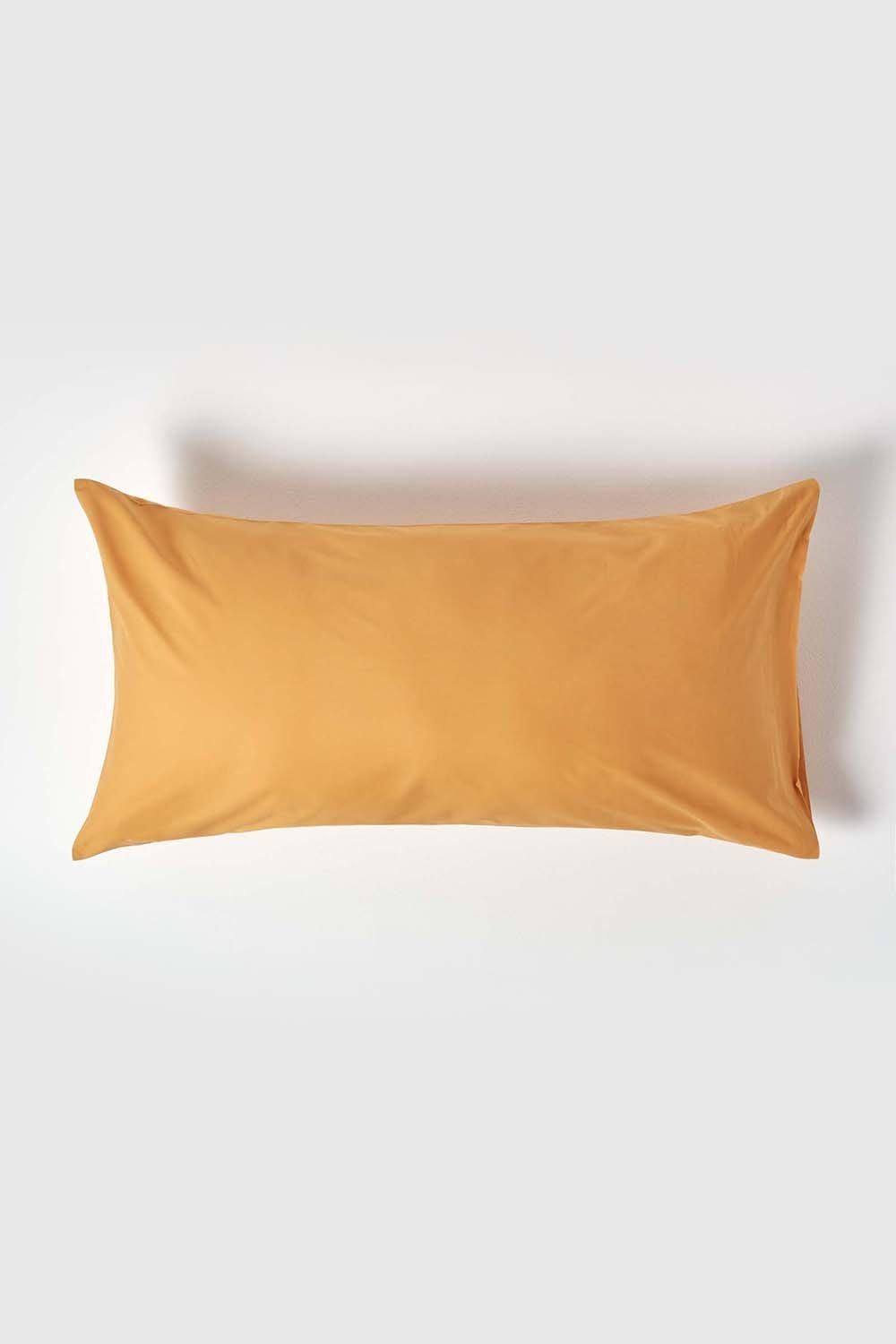 Homescapes Egyptian Cotton Housewife Pillowcase 200 TC, King Size in Mustard