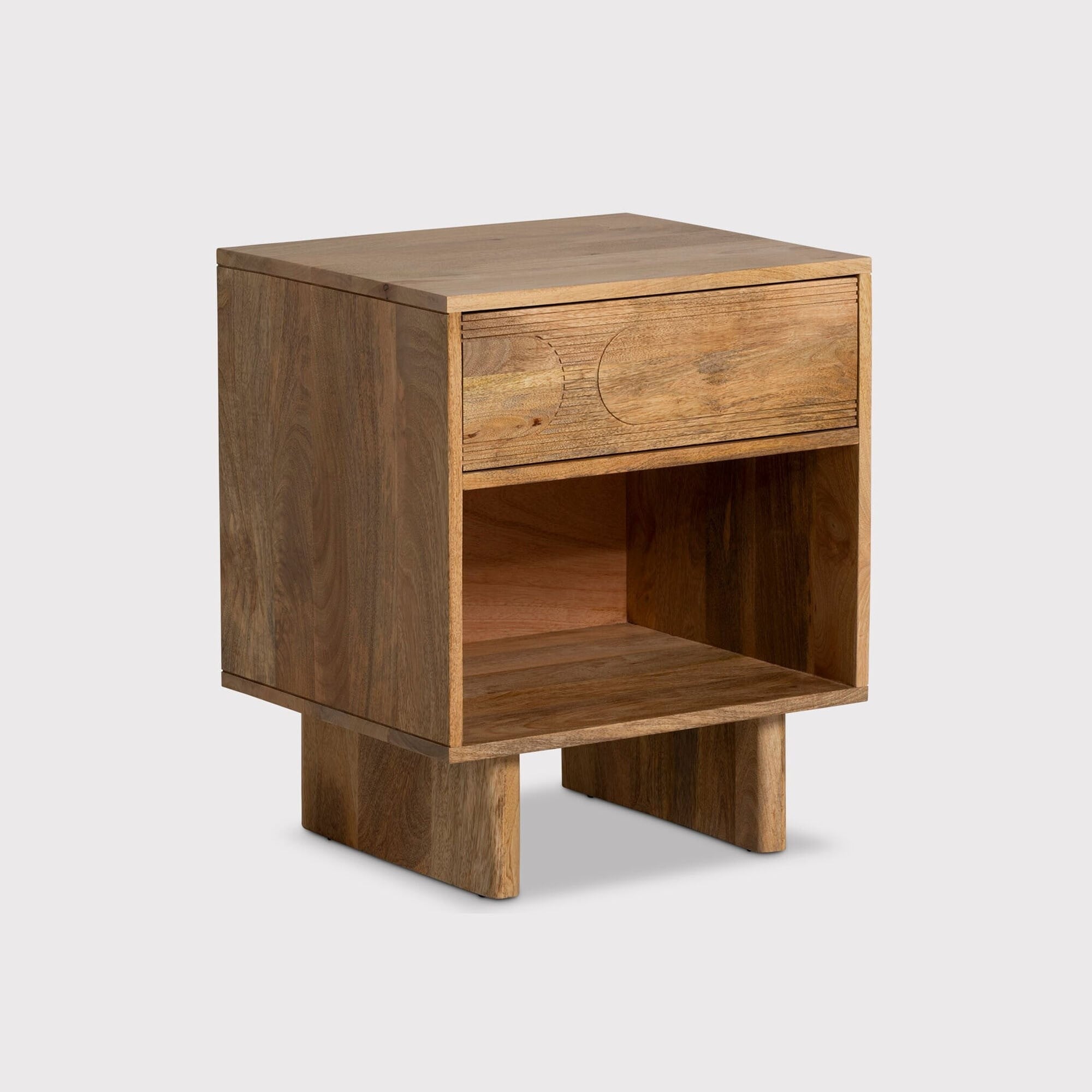 Zuberi Bedside Table 50x43x60cm, Neutral Wood | Barker & Stonehouse