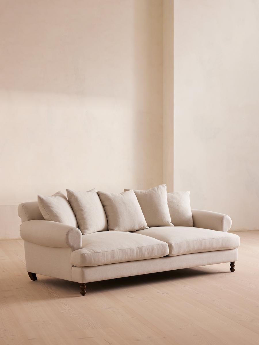 Audrey Three Seater Sofa, Linen, Bisque