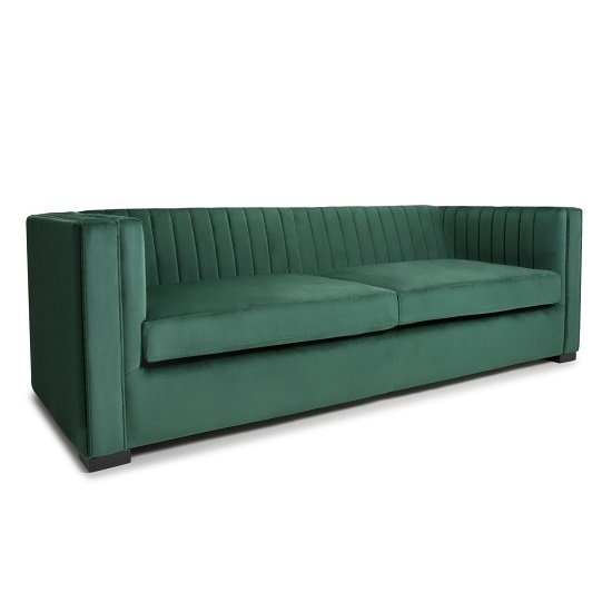 Torin 3 Seater Sofa In Green Brushed Velvet