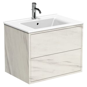 Wickes Tallinn White Marble Push To Open Vanity Unit - 550 x 650mm