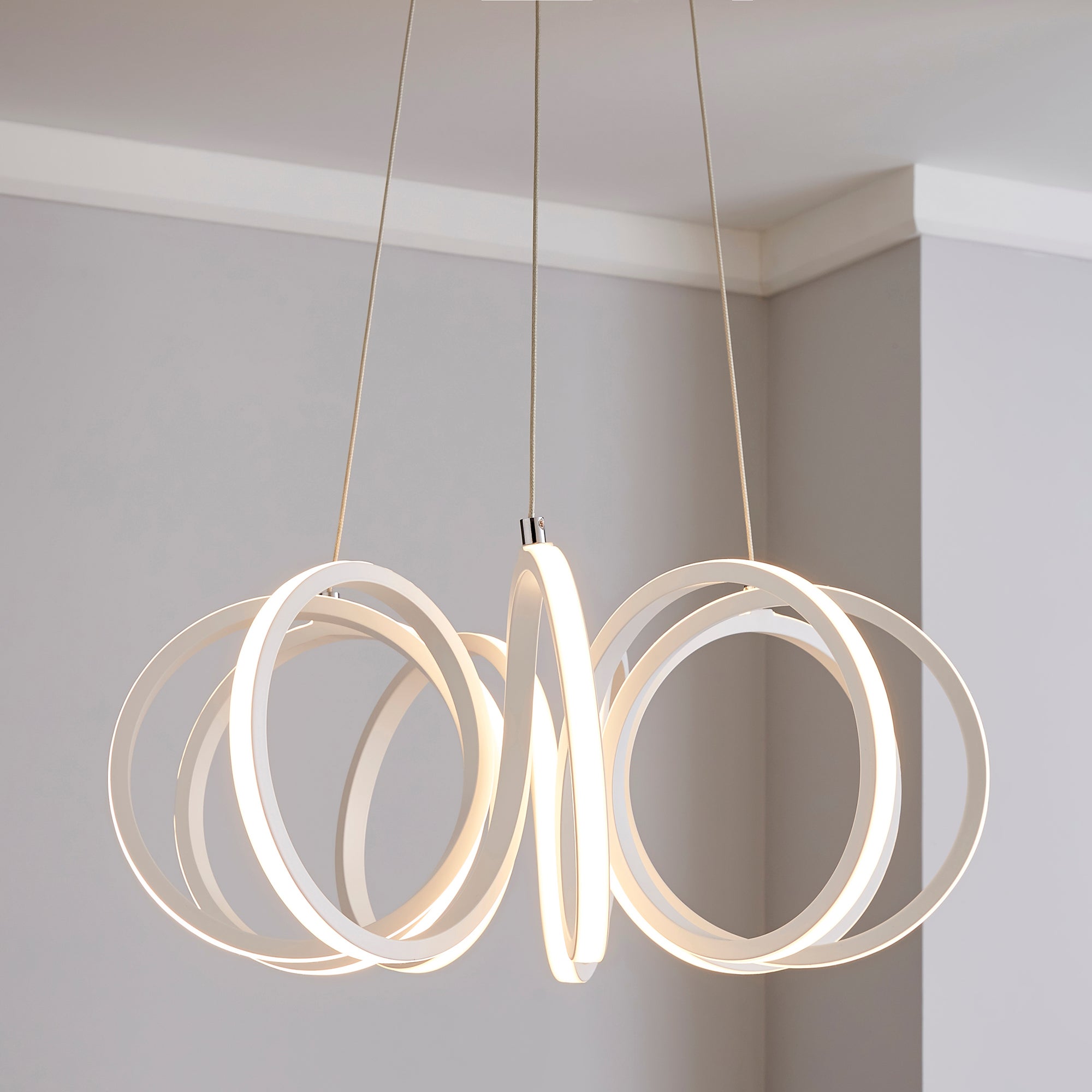 Harper Integrated LED Swirl White Ceiling Fitting White