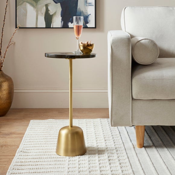 Alanza Metal Tall Side Table, Olive