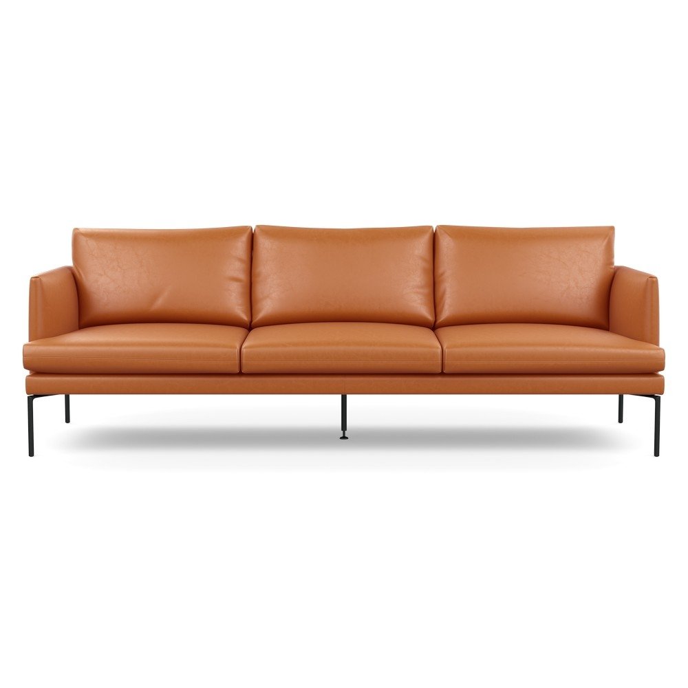 Heal's Matera 4 Seater Sofa Daino Leather Treacle Black Feet