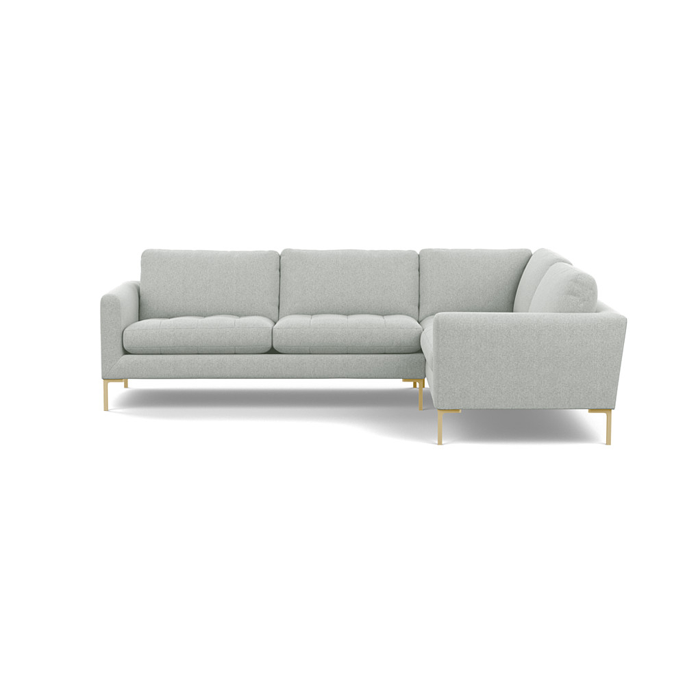 Heal's Eton Right Hand Facing Corner Sofa Melton Wool Limestone Brass Feet