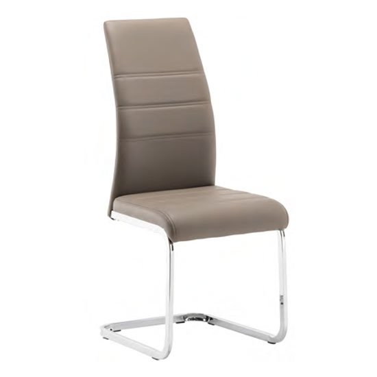 Soho Faux Leather Dining Chair In Taupe