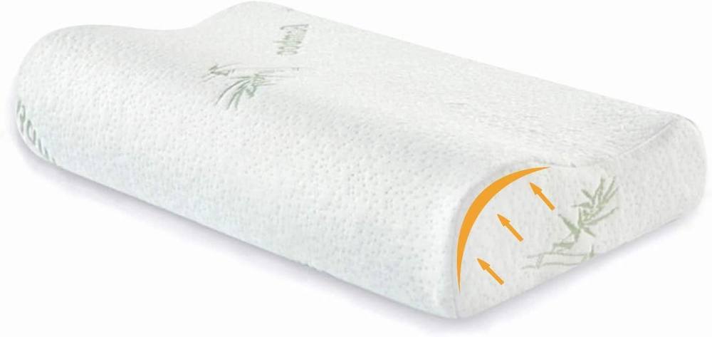 MANTRARAJ Memory Foam Pillow Cervical Massage Deep Sleep Contour Standard Pillow in White