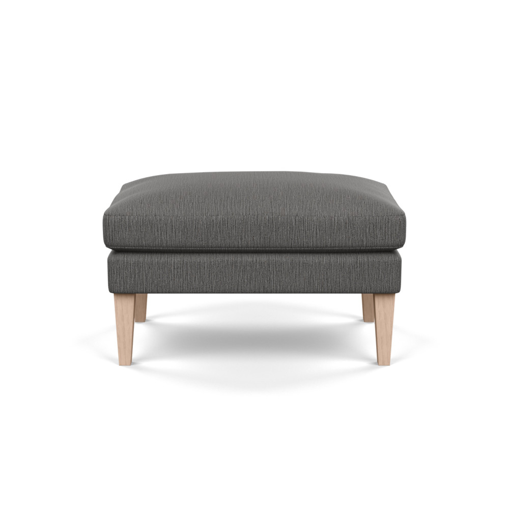 Heal's Wallis Ottoman Smart Linen Mix Grey Natural Ash Feet