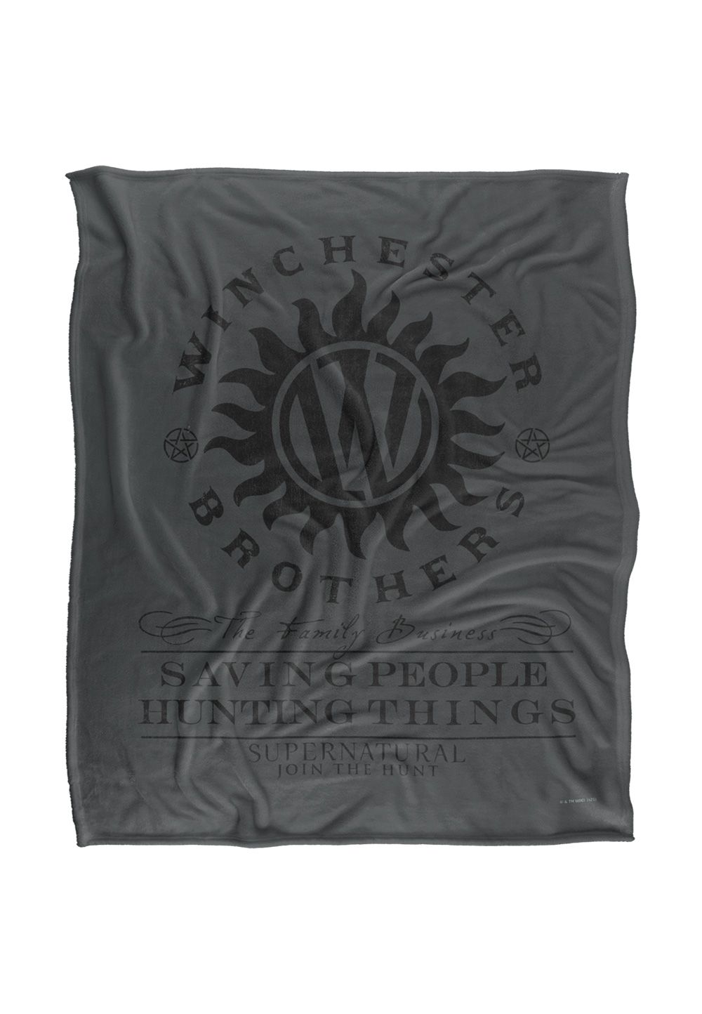 Warner Brothers Supernatural Winchester Silky Touch Super Soft Throw Blanket in White