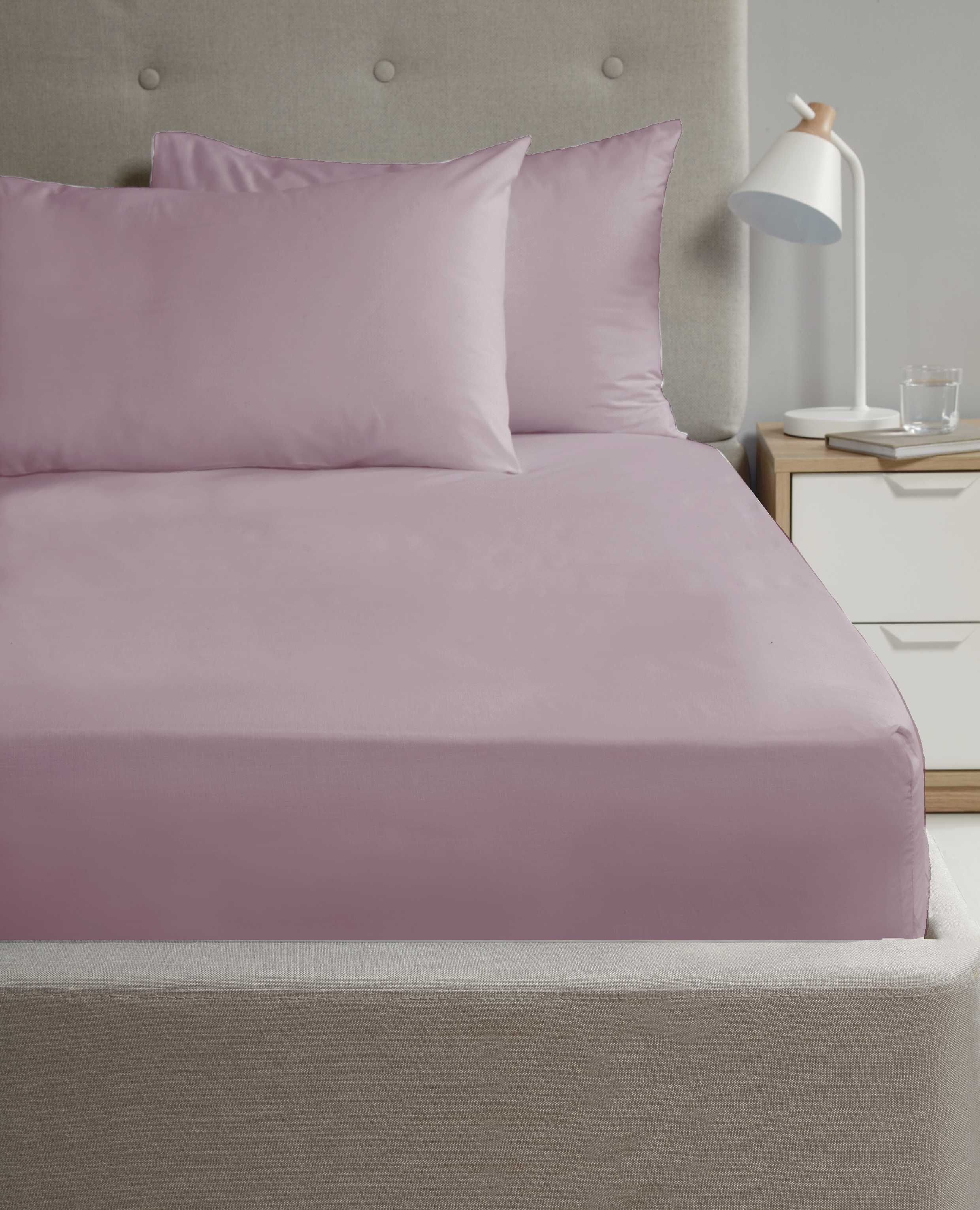 Rapport Home 56P Polycotton Fitted Sheet in Lilac