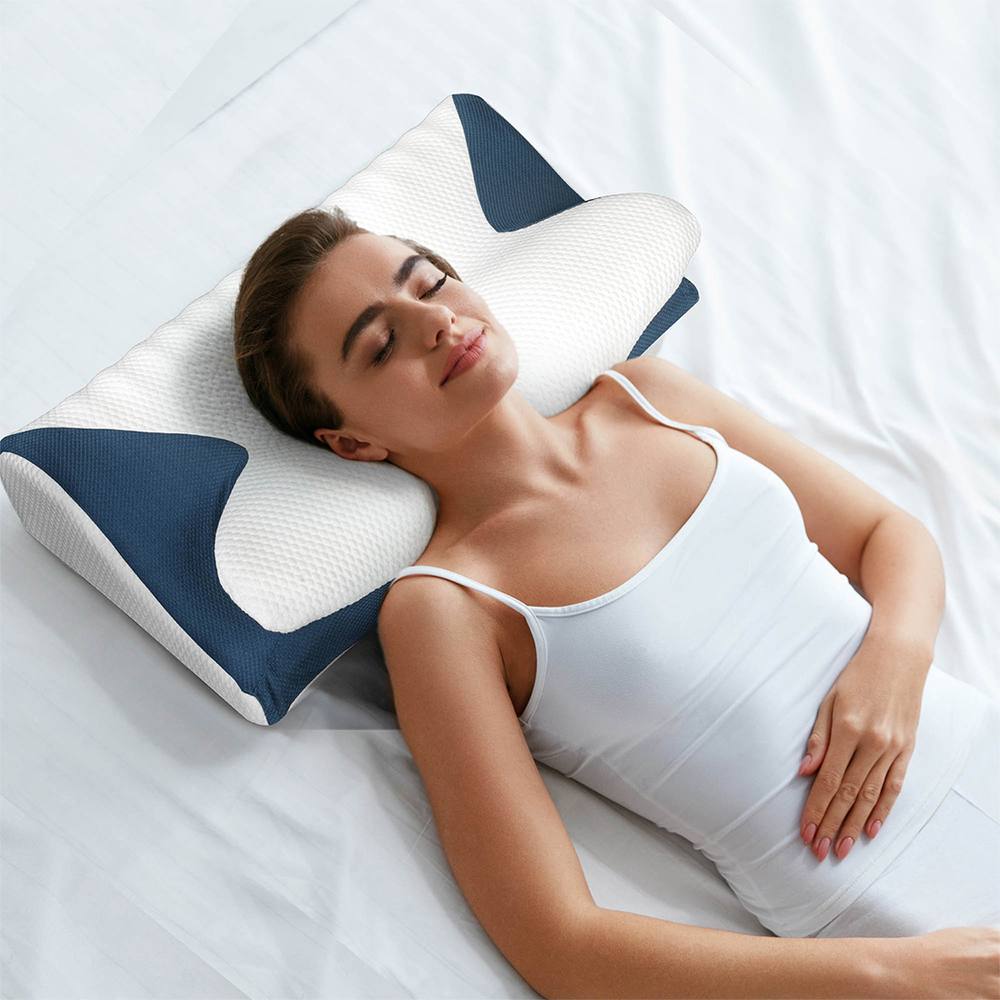 Lavio Cervical Contour Memory Foam Pillow Side Sleeper for Neck Pain Relief