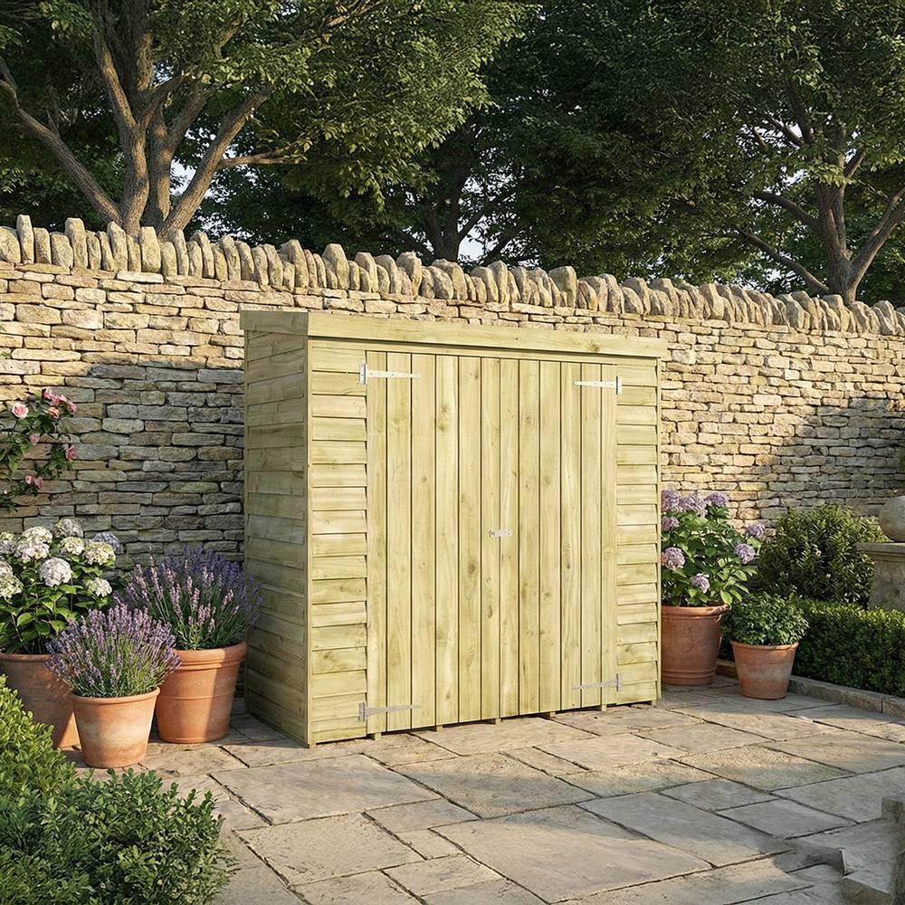Mercia 6 x 2'6 Feet Overlap Pent Storage Shed - L83.4 x W181 x H195.7 cm in Brown 5