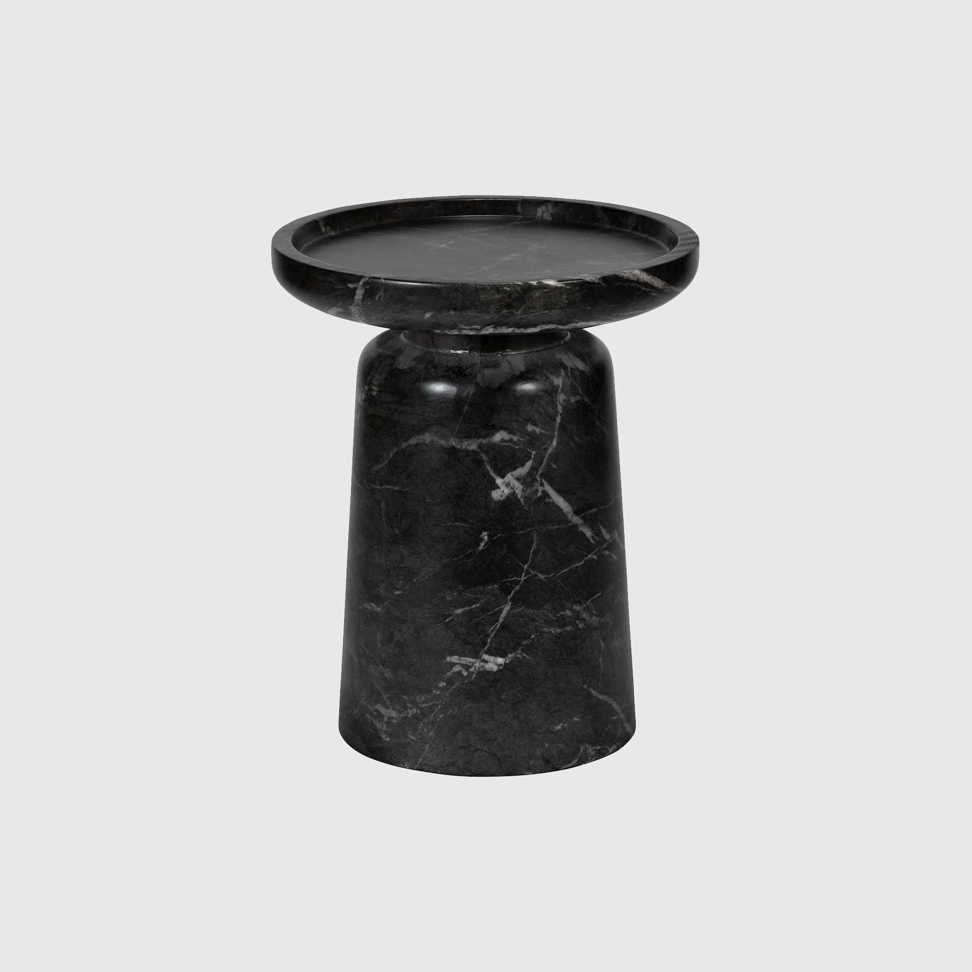 Vento Lamp Table 44x44x53.5 cm, Round, Black Marble | Barker & Stonehouse