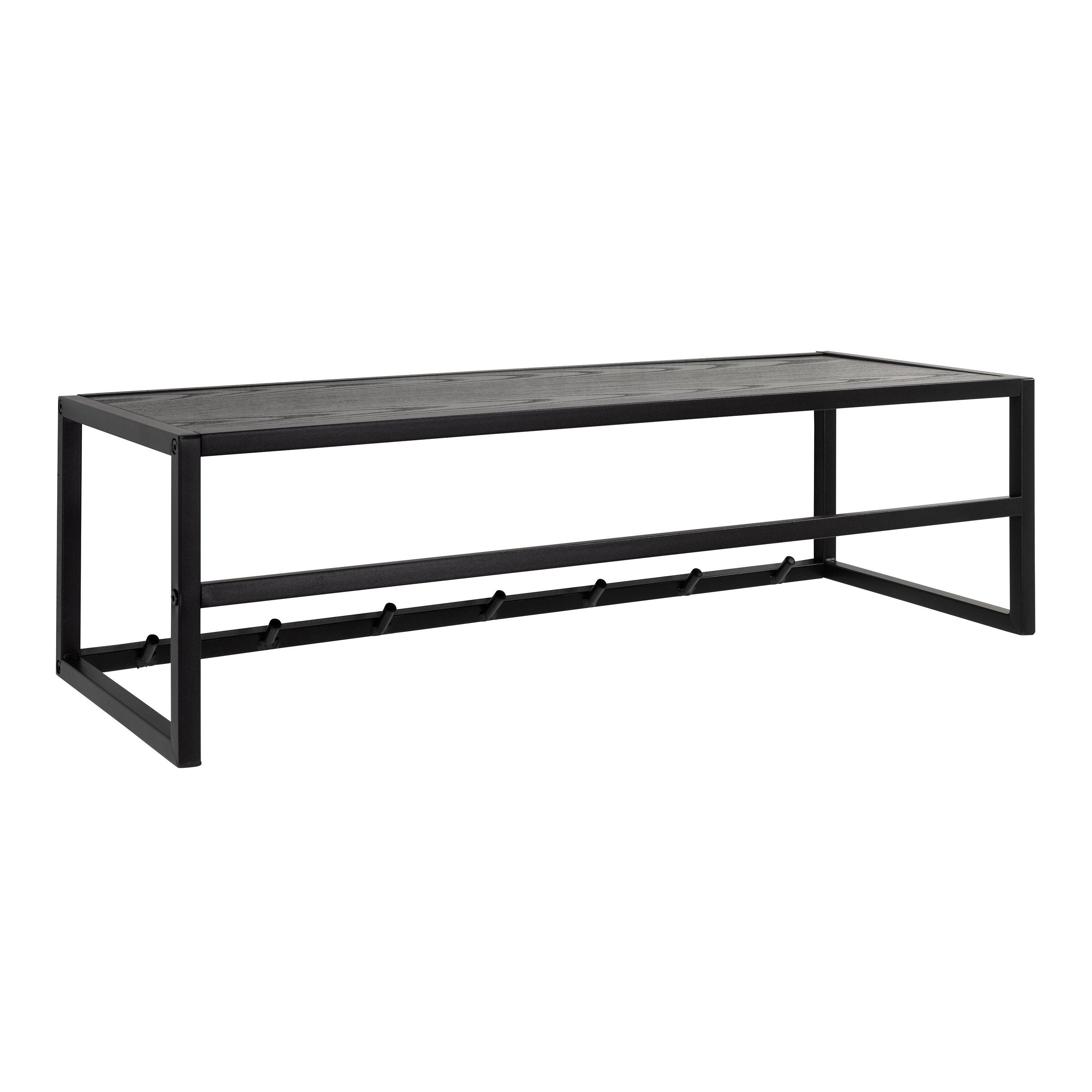 Furniture To Go Seaford Coat Rack in Black & Oak