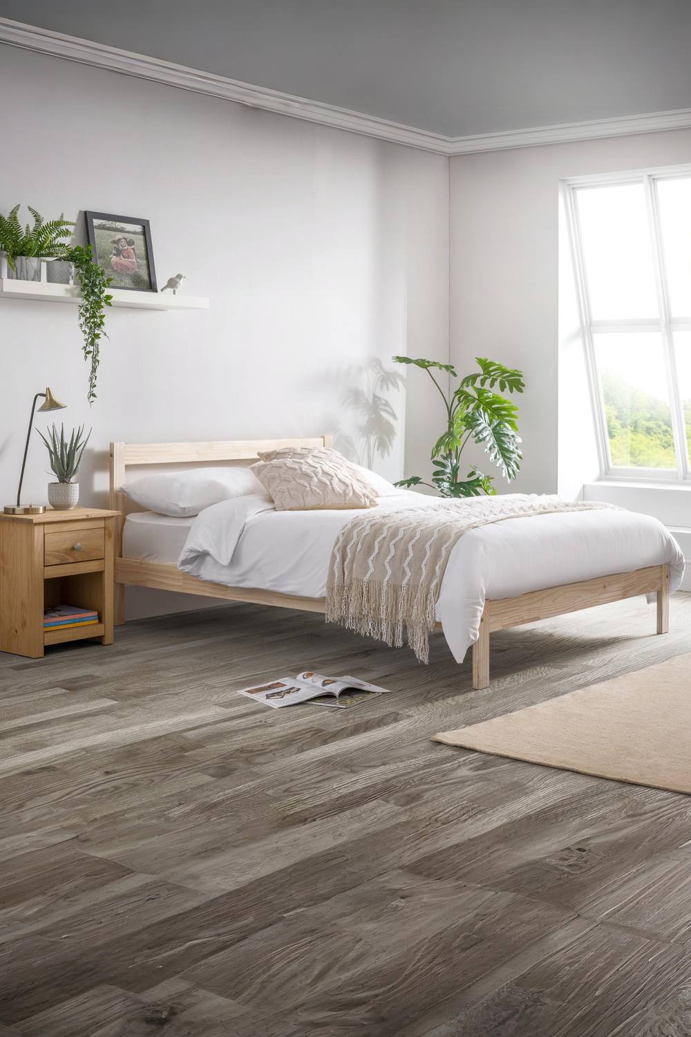 Julian Bowen Sami Double Unfinished Solid Pine Bed in Natural