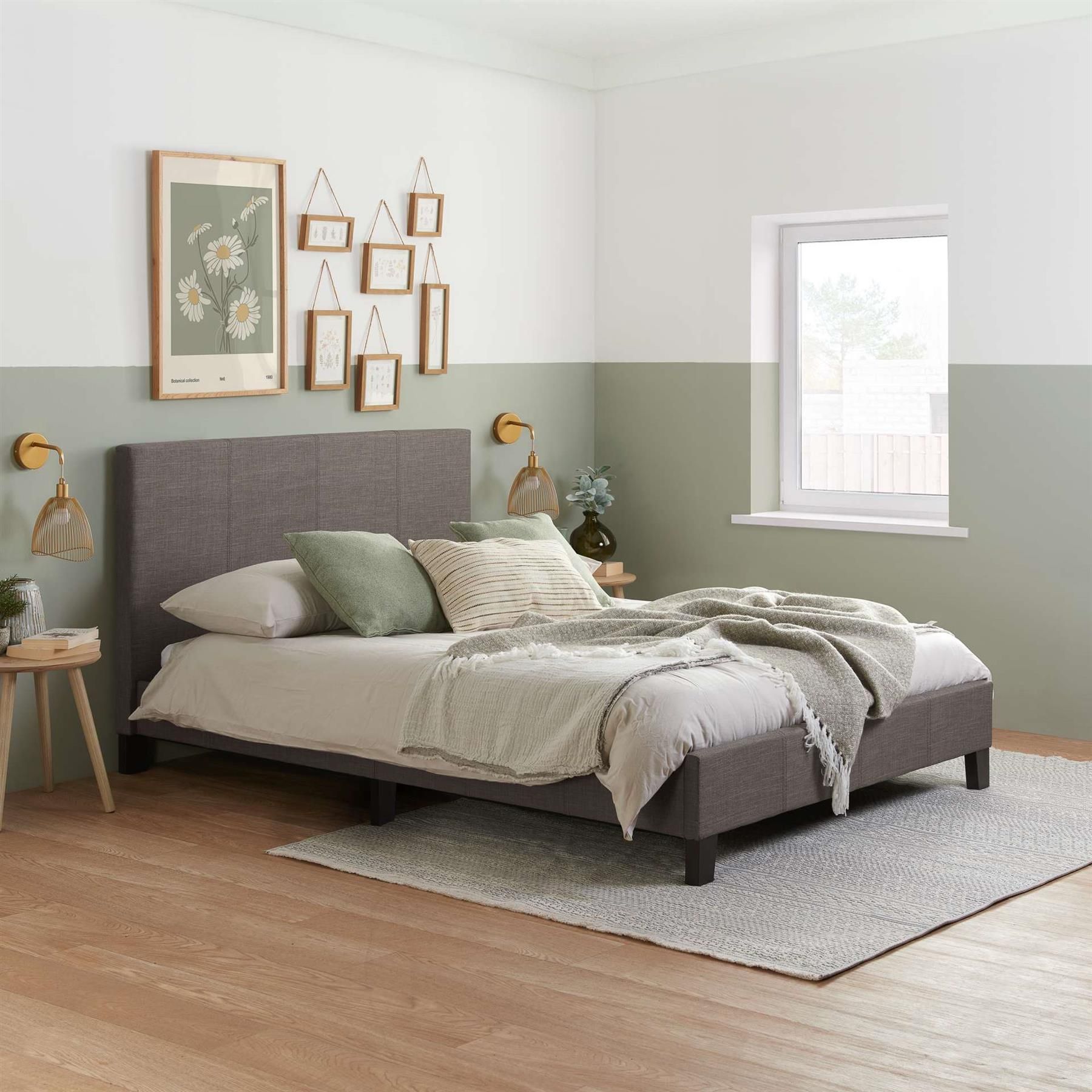 Birlea Bed Frame & Mattress Grey Fabric Sleepsoul Paris