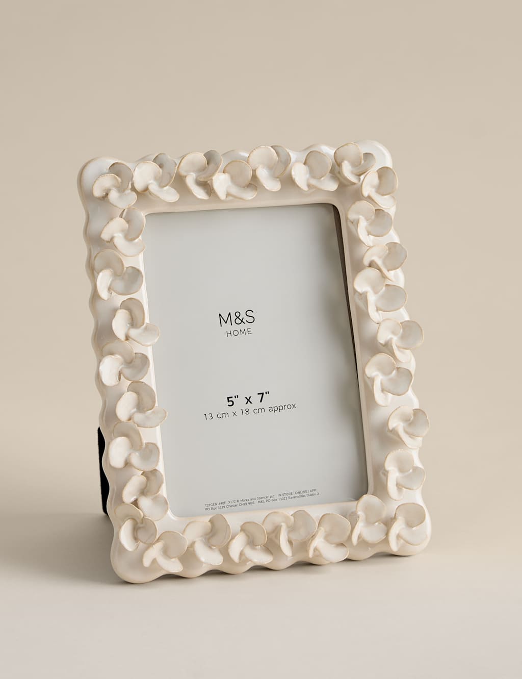 M&S Petal Photo Frame 5x7 inch Soft White